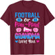Football Or Pom Poms Grandma Loves You Gender Reveal Party T-Shirt - T-Shirt | Maroon