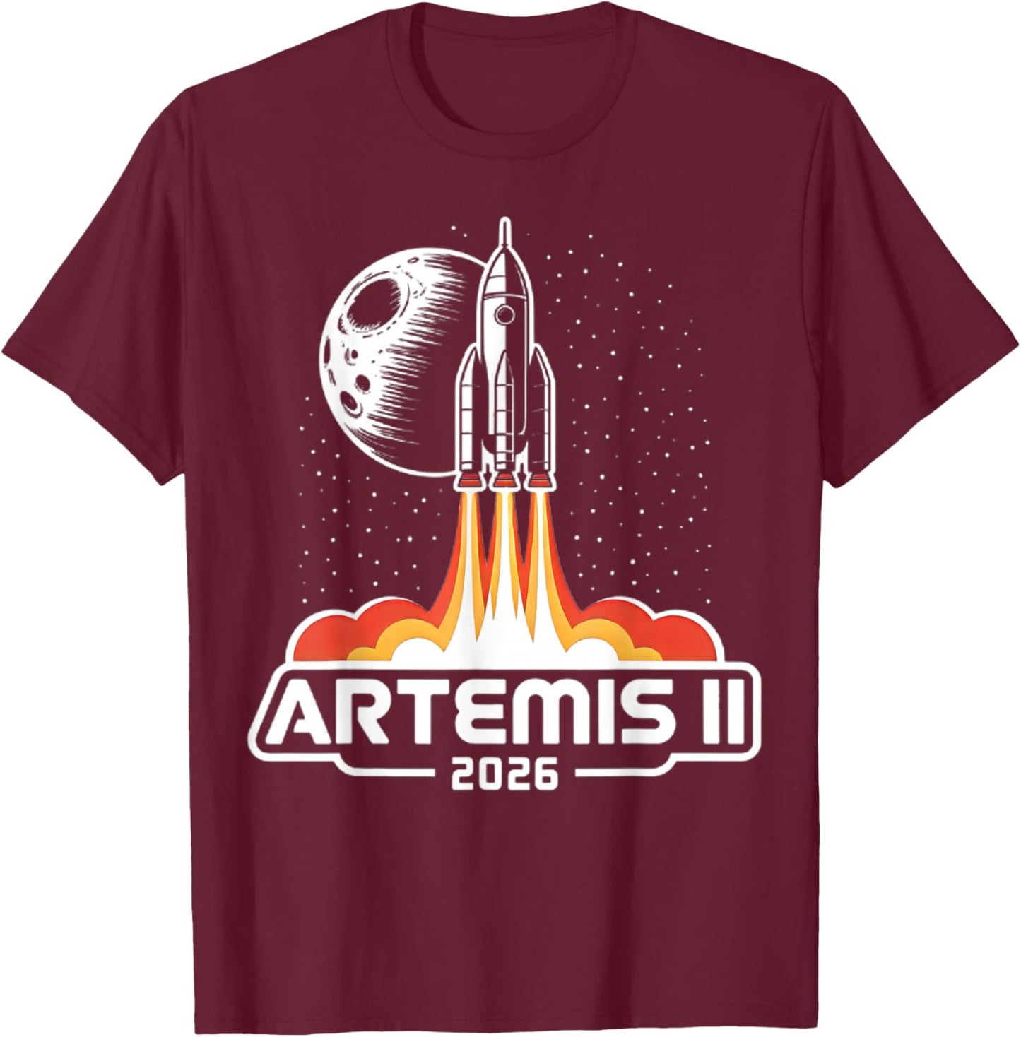 Artemis II Back to the Moon 2026 T-Shirt - T-Shirt | Maroon