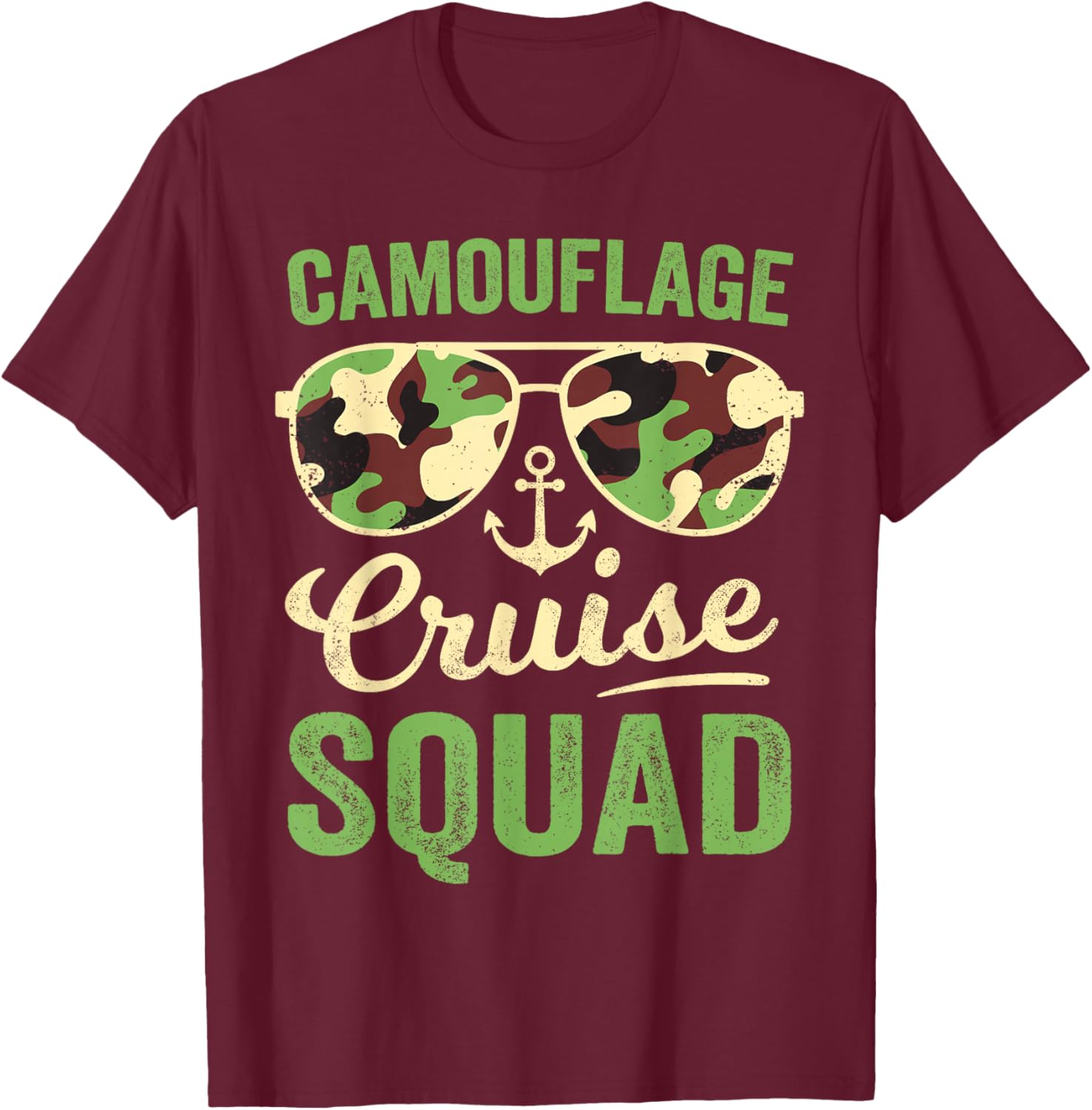 Camouflage Cruise Squad Retro Vintage Family Matching Camo T-Shirt - T-Shirt | Maroon