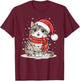 Cat Christmas Men Women Kids T-Shirt - T-Shirt | Maroon