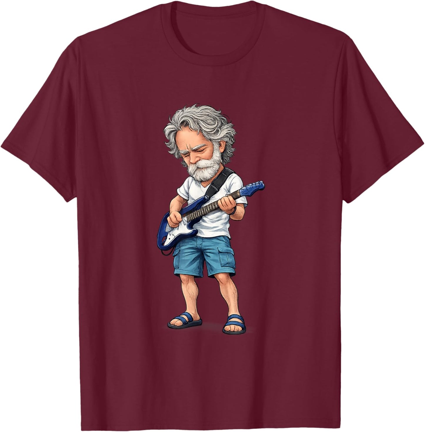 Vintage Psychedelic Jam Band Guitar Legend Art Men Women T-Shirt - T-Shirt | Maroon