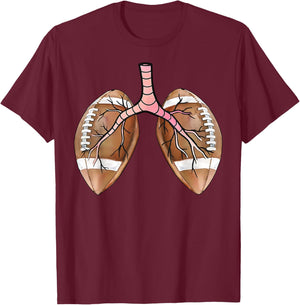 Football Lungs Respiratory Therapist Nurse Football Nursing T-Shirt - T-Shirt | Maroon