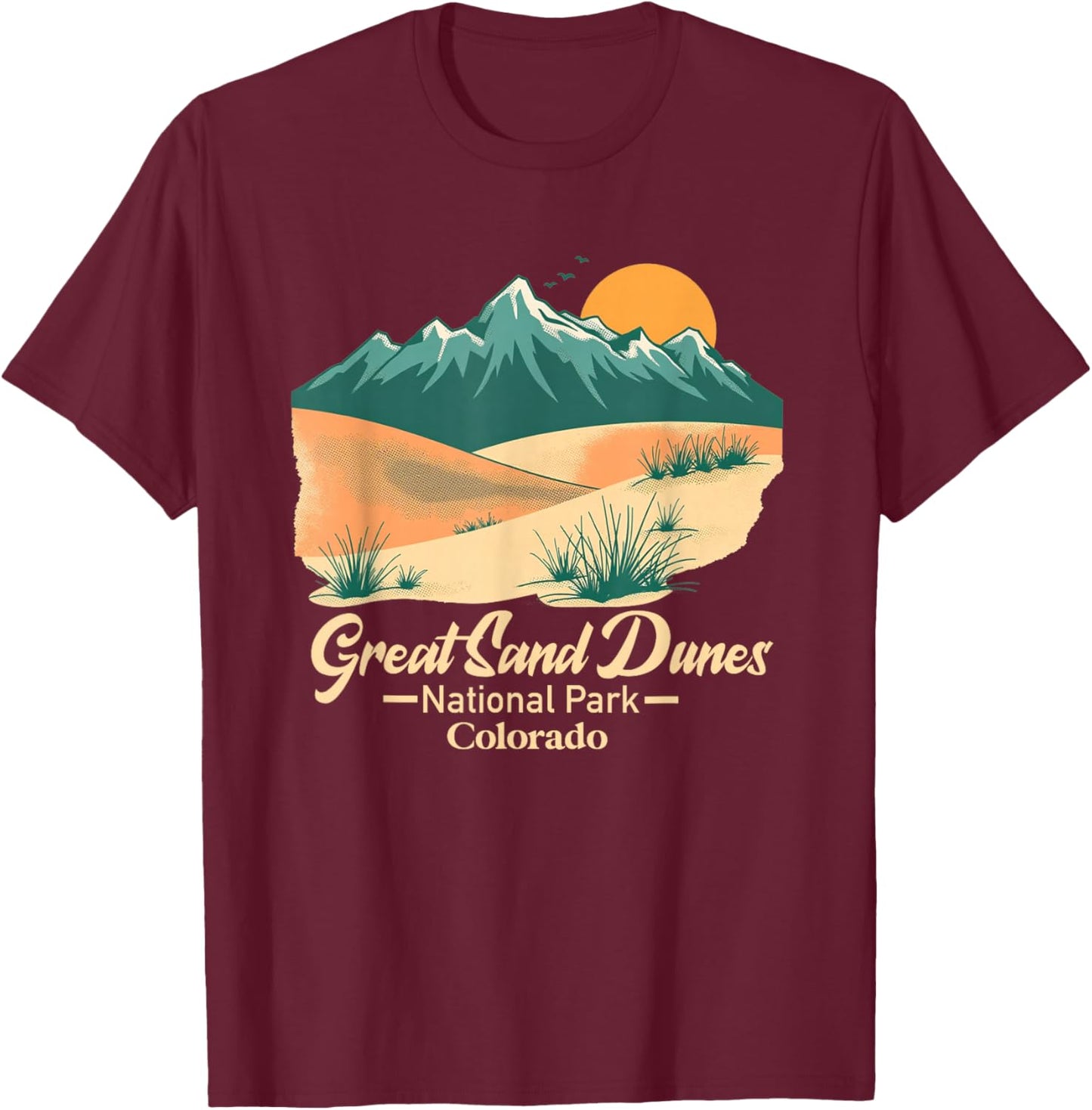 Great Sand Dune National Park Colorado CO Souvenir Men Women T-Shirt - T-Shirt | Maroon