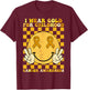 Groovy I Wear Gold For Childhood Cancer Awareness Smile Face T-Shirt - T-Shirt | Maroon