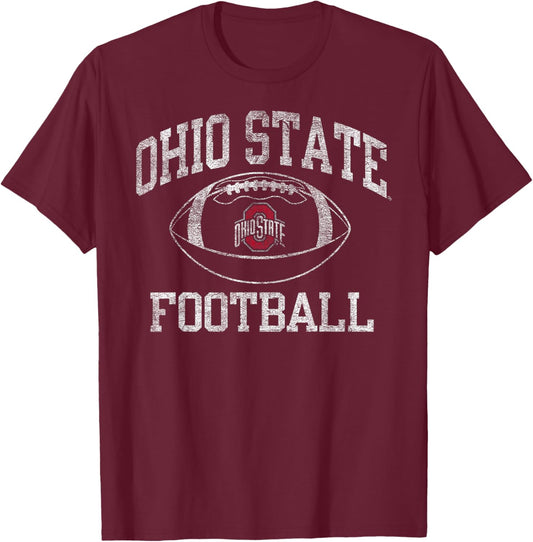 Ohio State Buckeyes Football Intensity Black T-Shirt - T-Shirt | Maroon