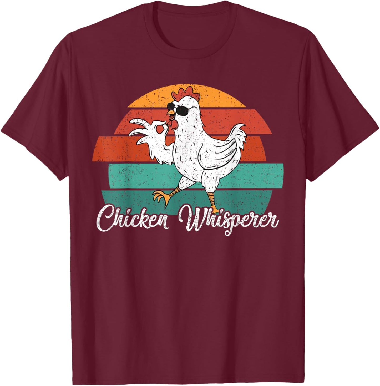 Chicken Whisperer Retro Chickens Lover Farming Farmer Gifts T-Shirt - T-Shirt | Maroon