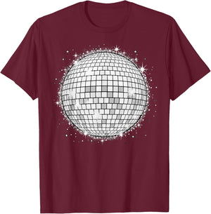 Disco Ball Party T-Shirt - T-Shirt | Maroon