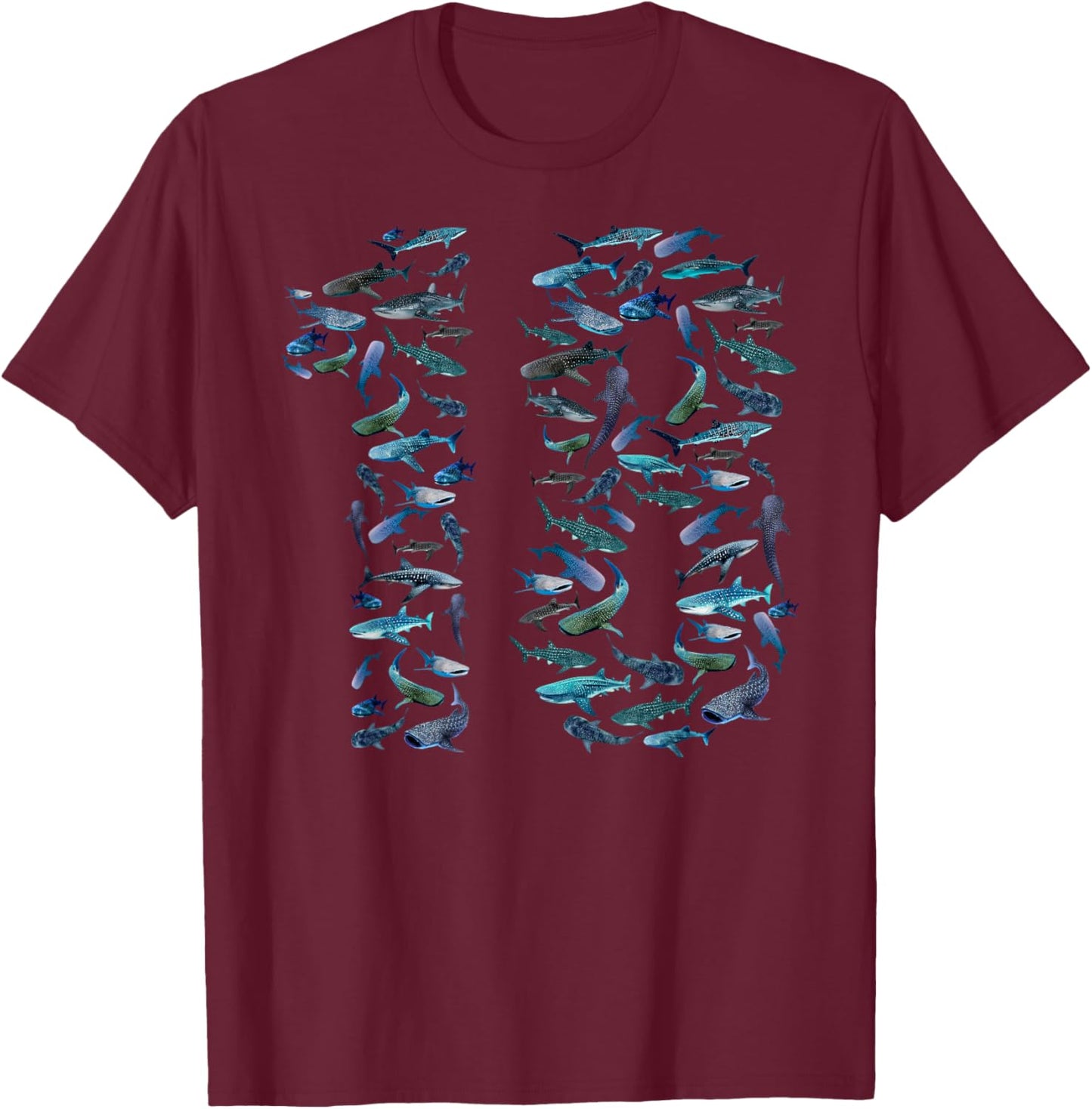 18th Birthday Boy & Girl Eighteen-Year-Old Fish Whale Shark T-Shirt - T-Shirt | Maroon