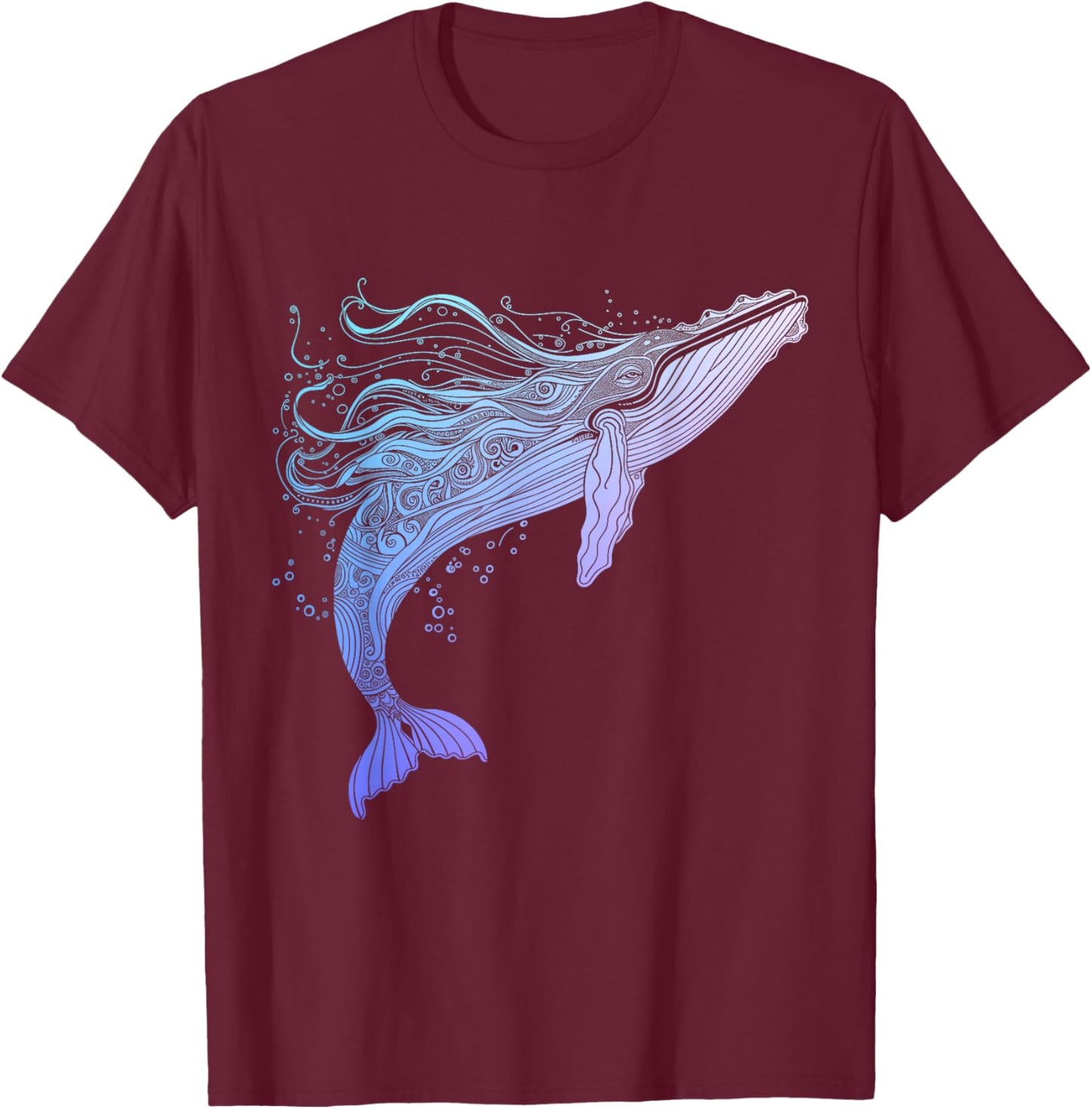 Blue Whale Humpback Whale Lover T-Shirt - T-Shirt | Maroon