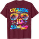 Tie-Dye Cruising Into My 10th Birthday Cruise 10 Years Old T-Shirt - T-Shirt | Maroon