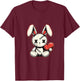 Voodoo Rabbit Embroidered Gothic T-Shirt - T-Shirt | Maroon