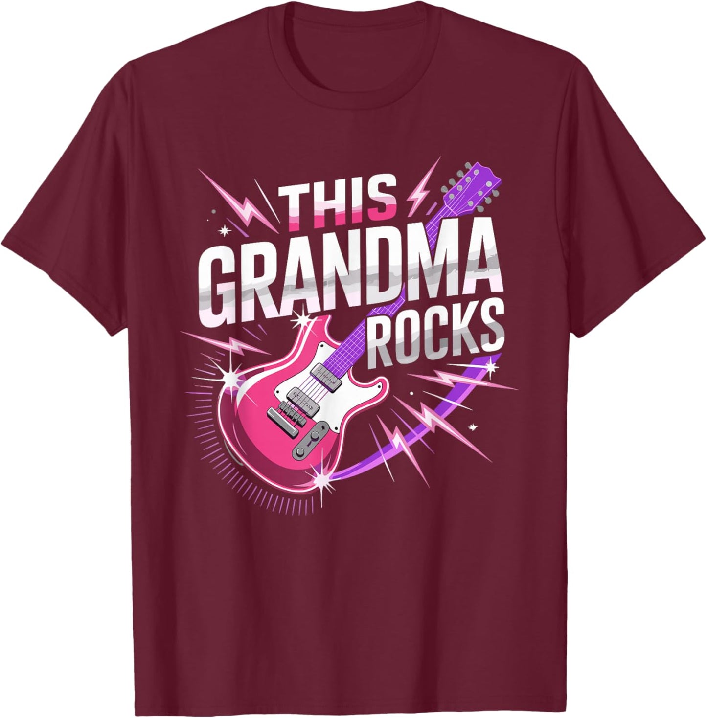 This Grandma Rocks Funny Rockstar Grandma T-Shirt - T-Shirt | Maroon