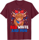 Red White and Moo Cute Patriotic Fluffy Cow 4th of July T-Shirt - T-Shirt | Maroon