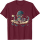 Octopus Reading Book Coffee Funny Book Lover Bookworm Nerd T-Shirt - T-Shirt | Maroon