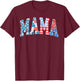 American Mama Patriotic Red White Blue America 4th of July T-Shirt - T-Shirt | Maroon