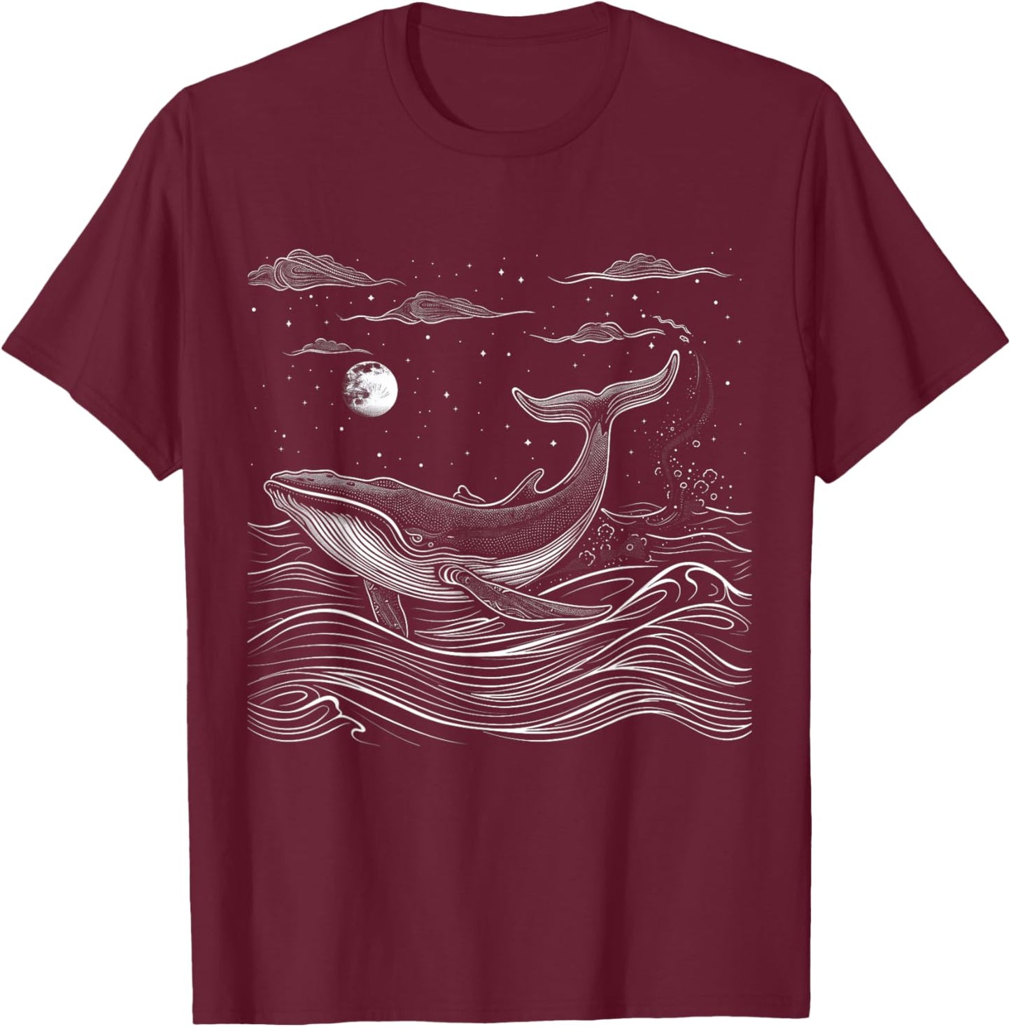 Blue Whale Humpback Whale Lover T-Shirt - T-Shirt | Maroon