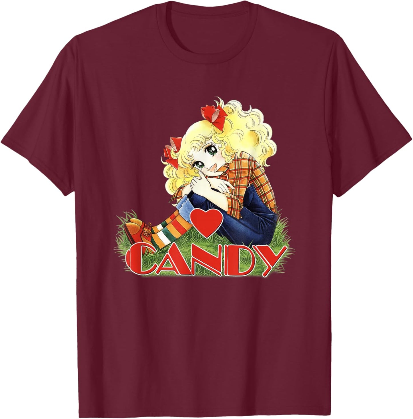 Candy Candy Cartoon Japanese 80s Retro Vintage Anime Manga T-Shirt - T-Shirt | Maroon
