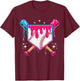 Baseball Drip Ice Cream Dripping Girls Boys Kids T-Shirt - T-Shirt | Maroon