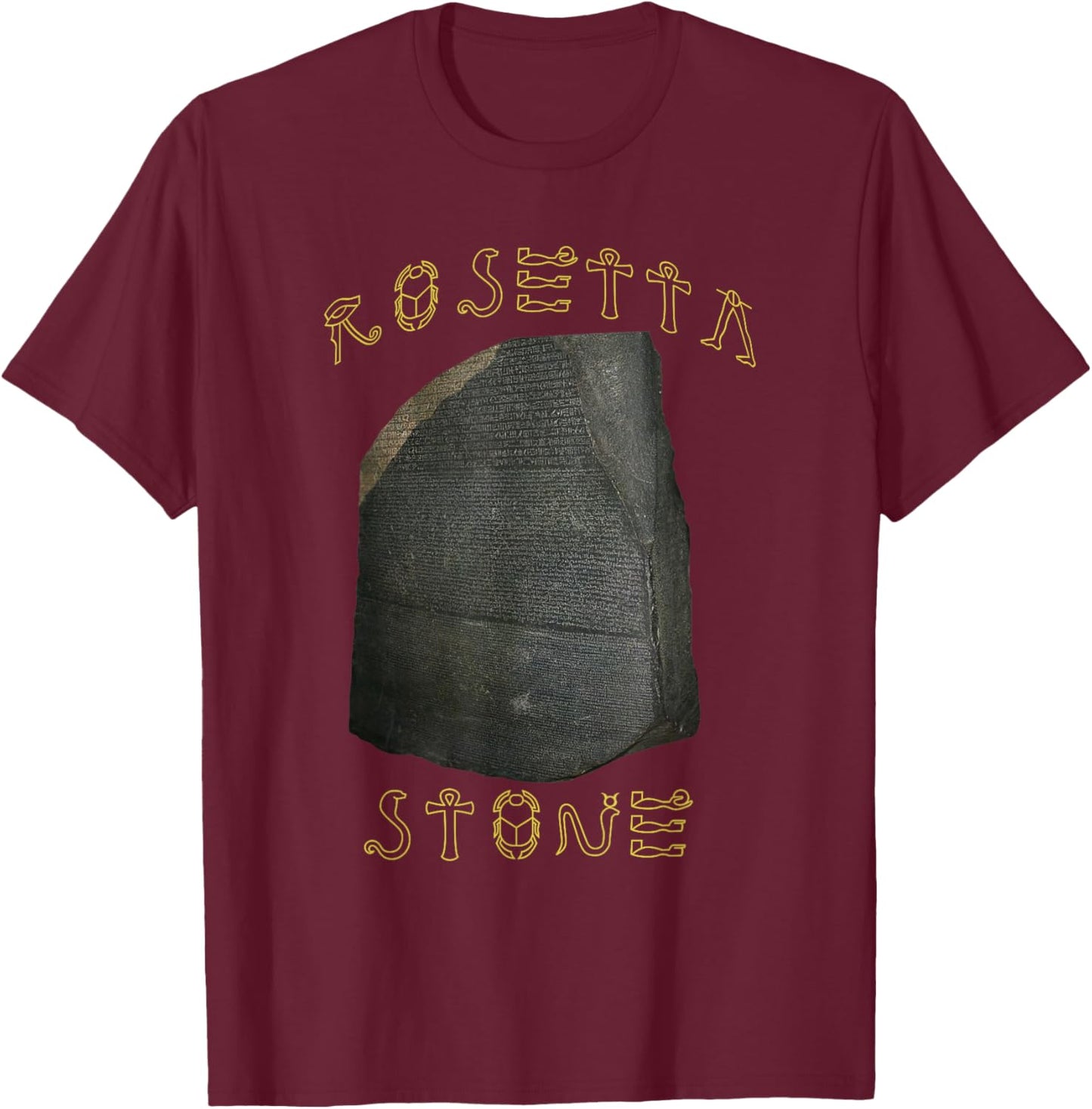 Rosetta Stone Hieroglyphs Egyptology T-Shirt - T-Shirt | Maroon