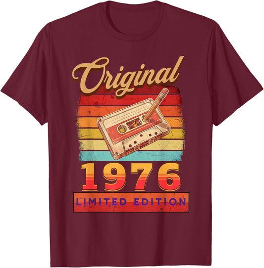 Retro Gift 1976 50th Birthday Man Woman Funny T-Shirt - T-Shirt | Maroon