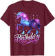 Space Unicorn Birthday Girl Galaxy Unicorn T-Shirt - T-Shirt | Maroon