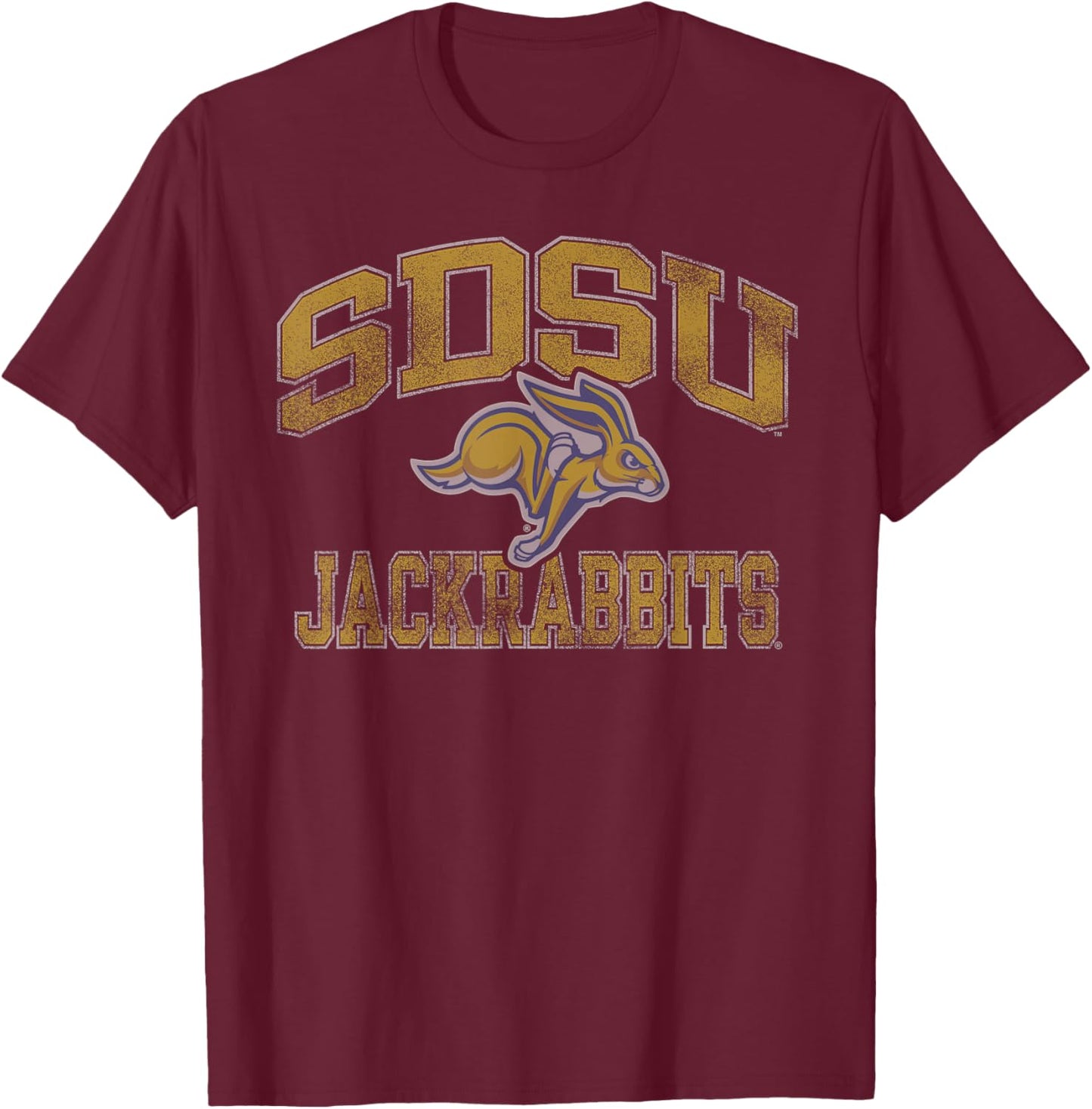 South Dakota State Jackrabbits Vintage Worn Royal Blue T-Shirt - T-Shirt | Maroon