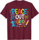 Peace Out 1st Grade End of School Year T-Shirt - T-Shirt | Maroon