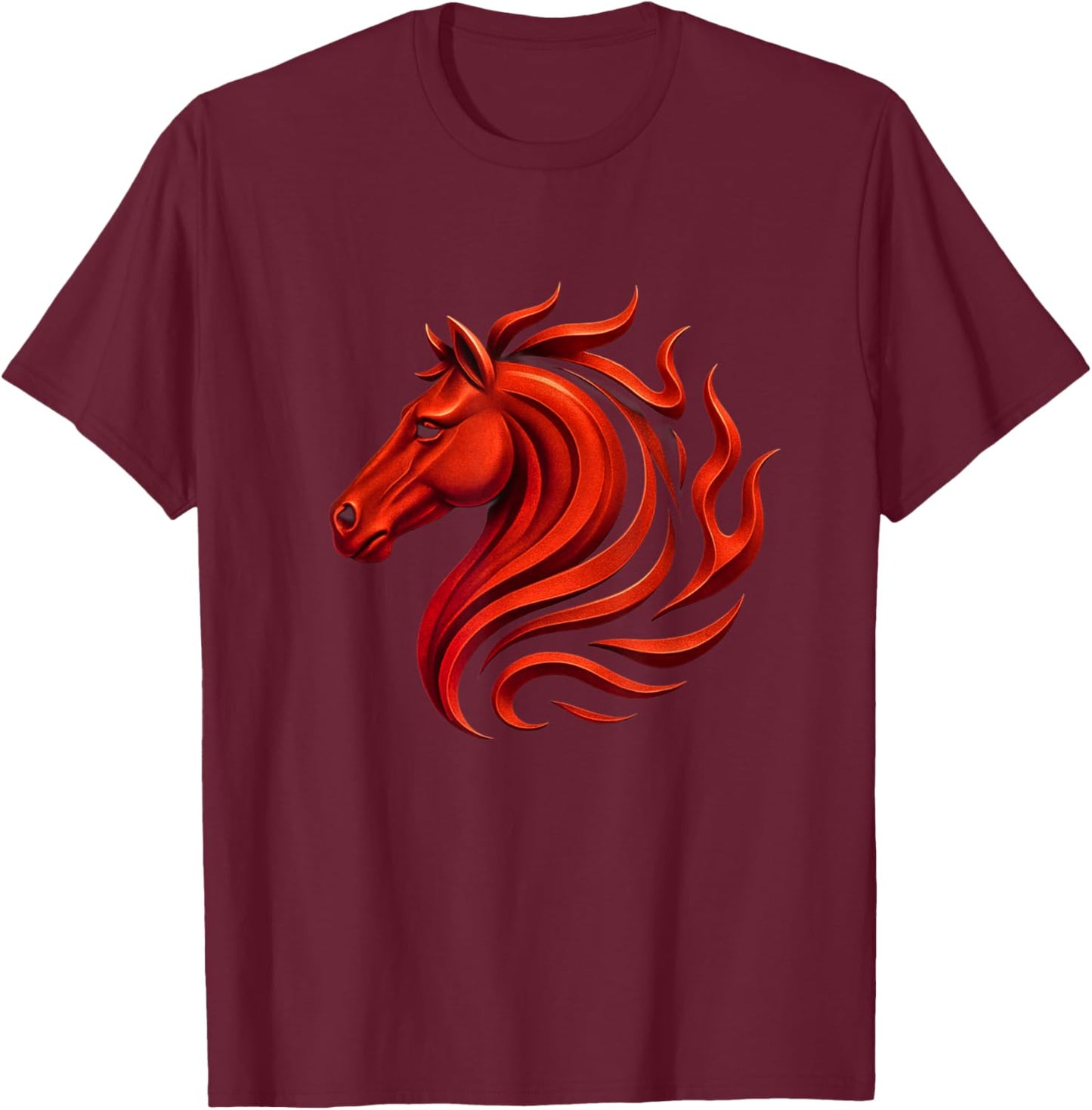 Cheval de feu Symbole du Zodiaque Chinois 2026 Nouvel an Lunaire T-Shirt - T-Shirt | Maroon