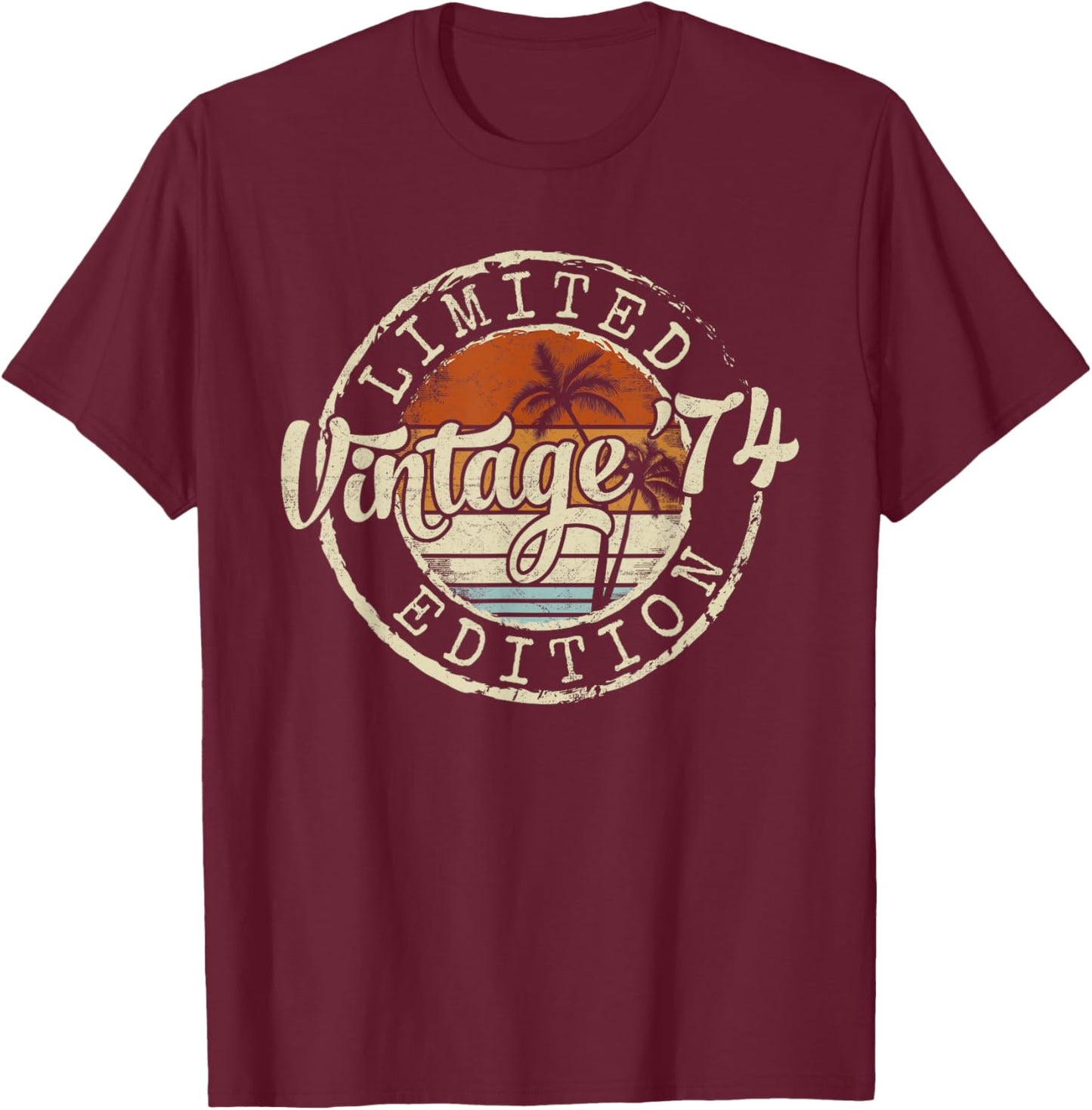 Vintage 1974 51st Birthday Gifts Women 51 Year Old T-Shirt - T-Shirt | Maroon