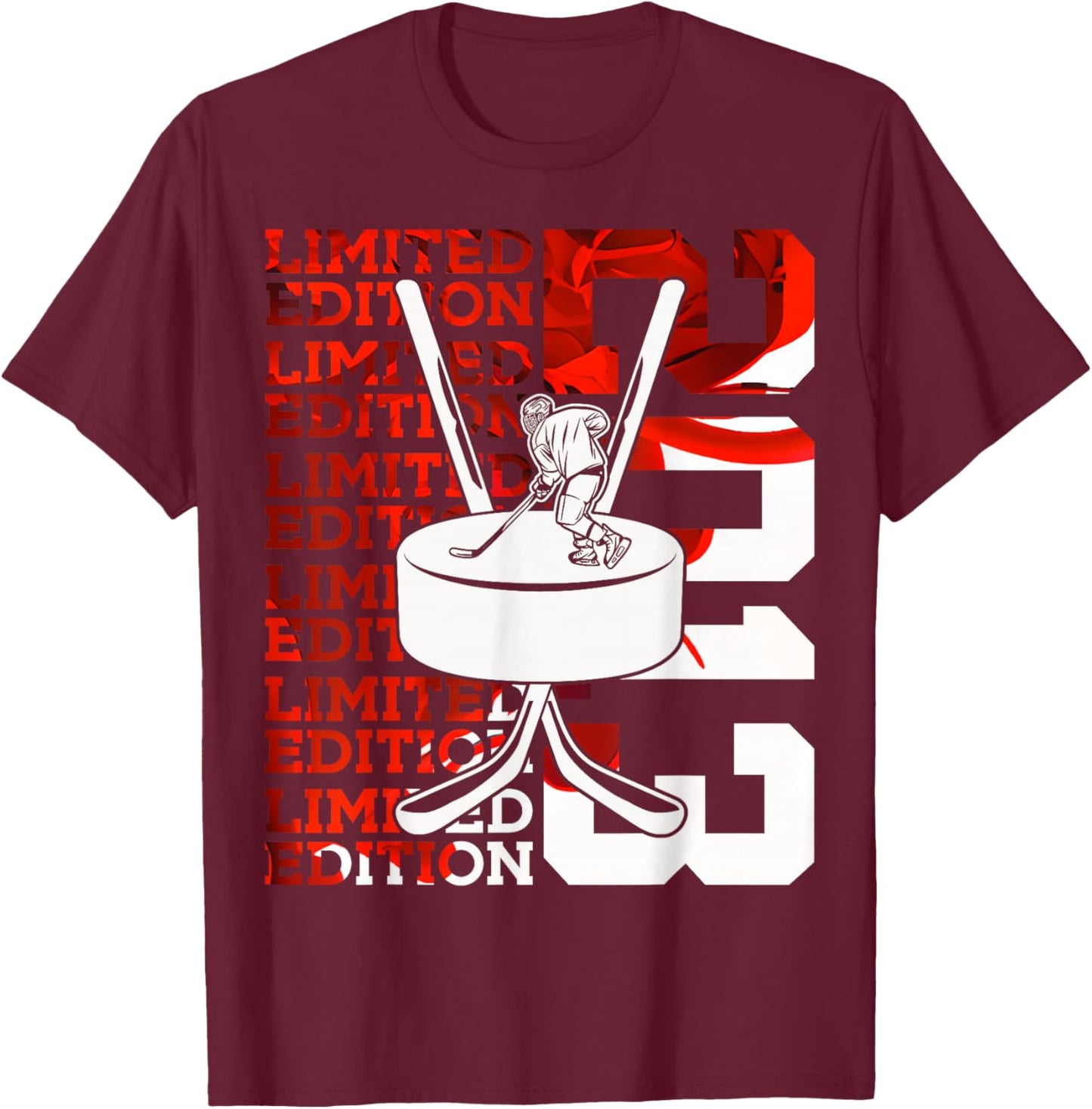 Limited Edition 2013 ICE Hockey 13TH Birthday T-Shirt - T-Shirt | Maroon