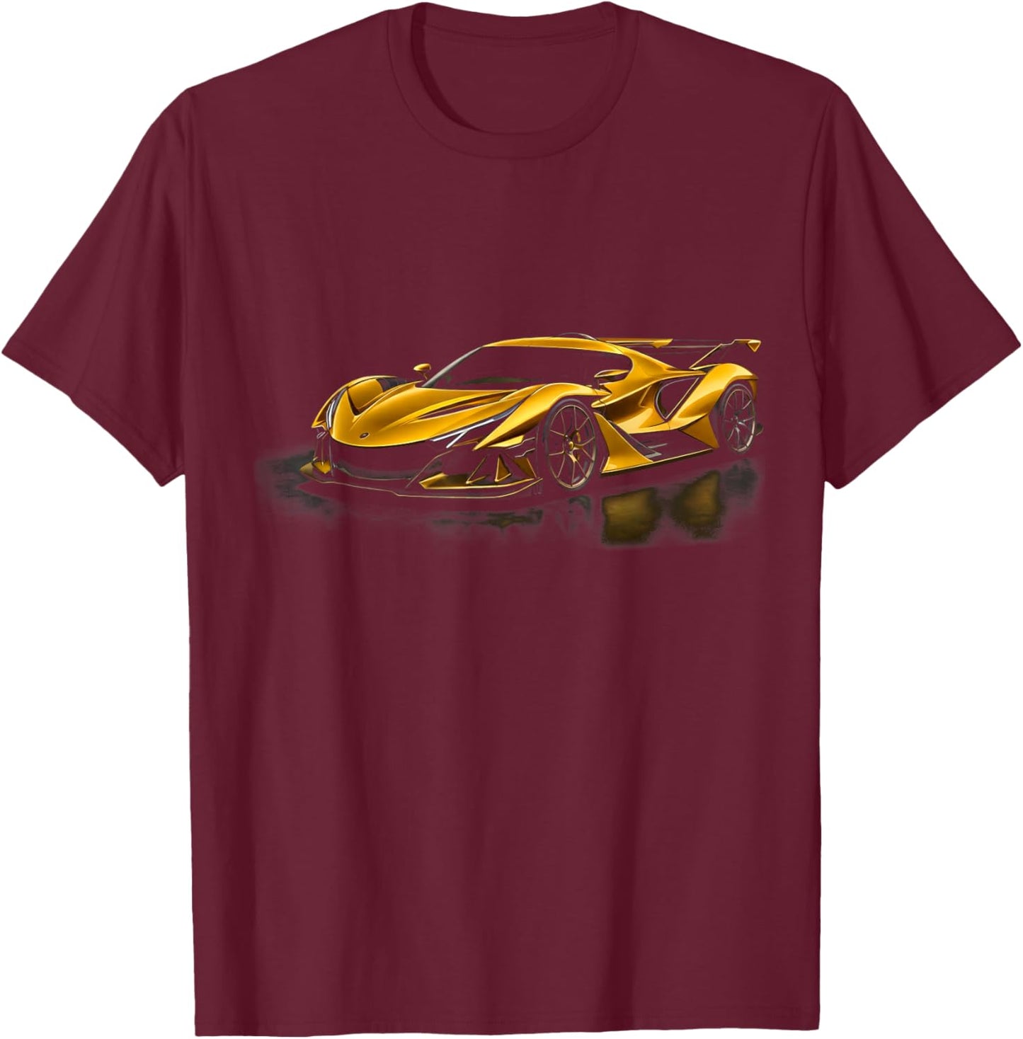 Exotic Car Yellow Racing Car, Turbo Race Kids Boys T-Shirt - T-Shirt | Maroon