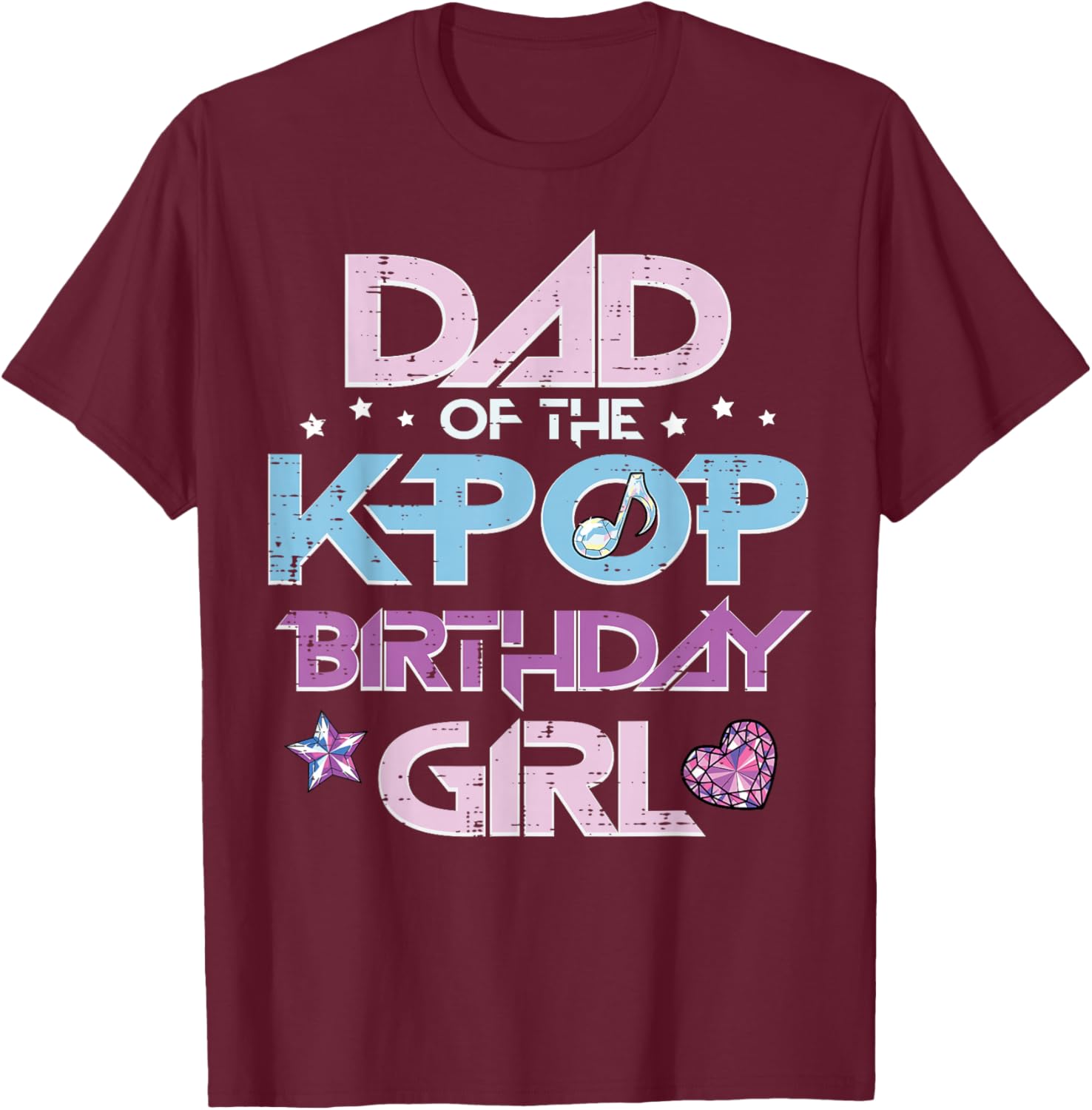 Dad of Kpop Birthday Girl Family Matching Bday Papa Men T-Shirt - T-Shirt | Maroon