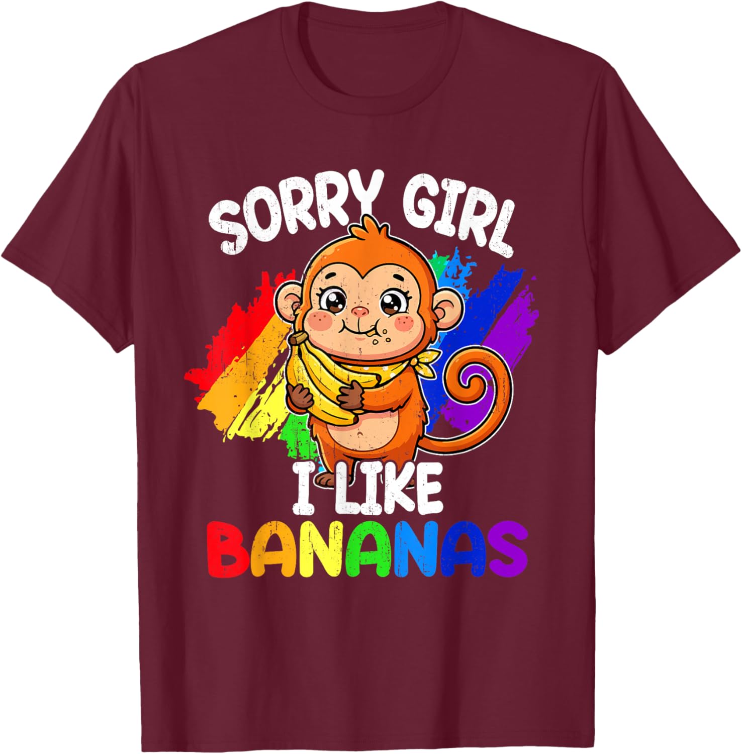 Funny Gay Pride Like Bananas Rainbow Flag LGBT Ally Humor T-Shirt - T-Shirt | Maroon