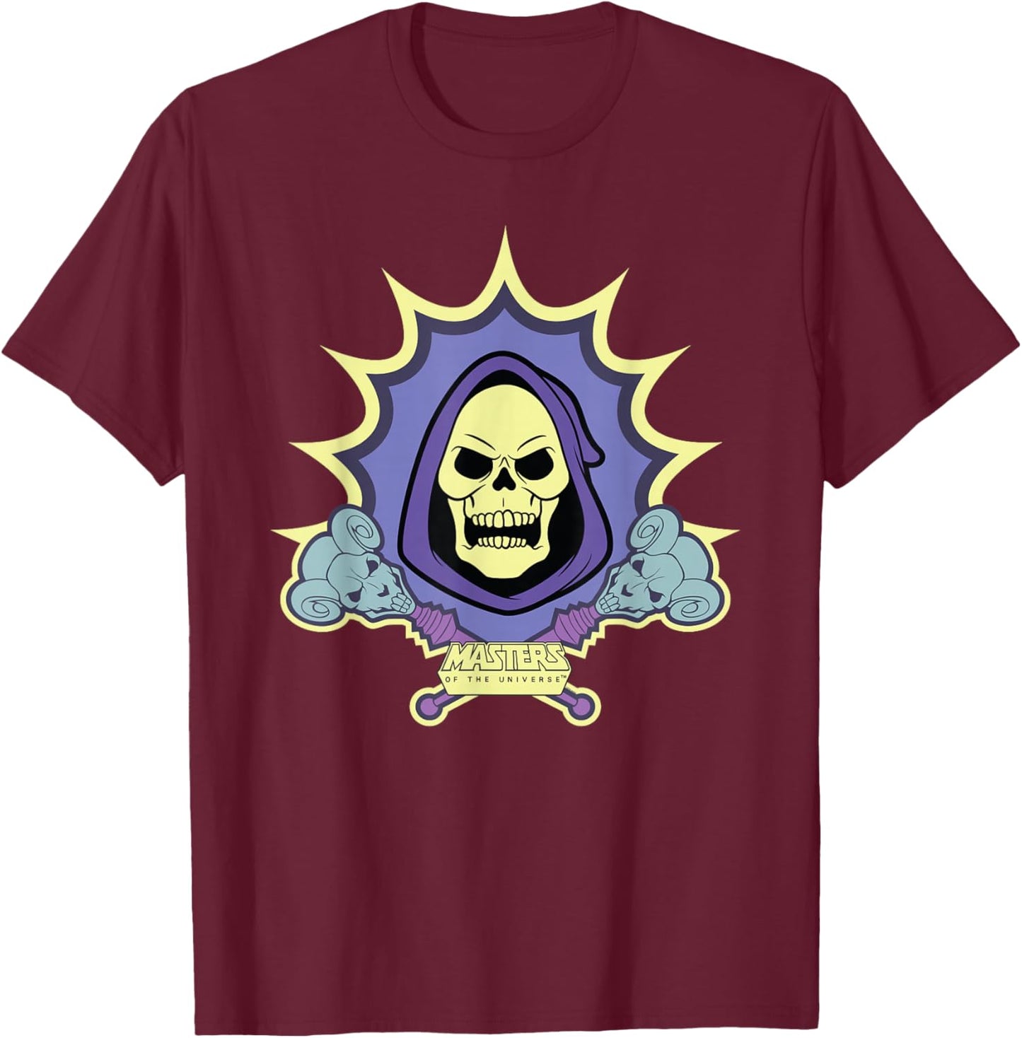 Masters of The Universe Skeletor Badge T-Shirt - T-Shirt | Maroon