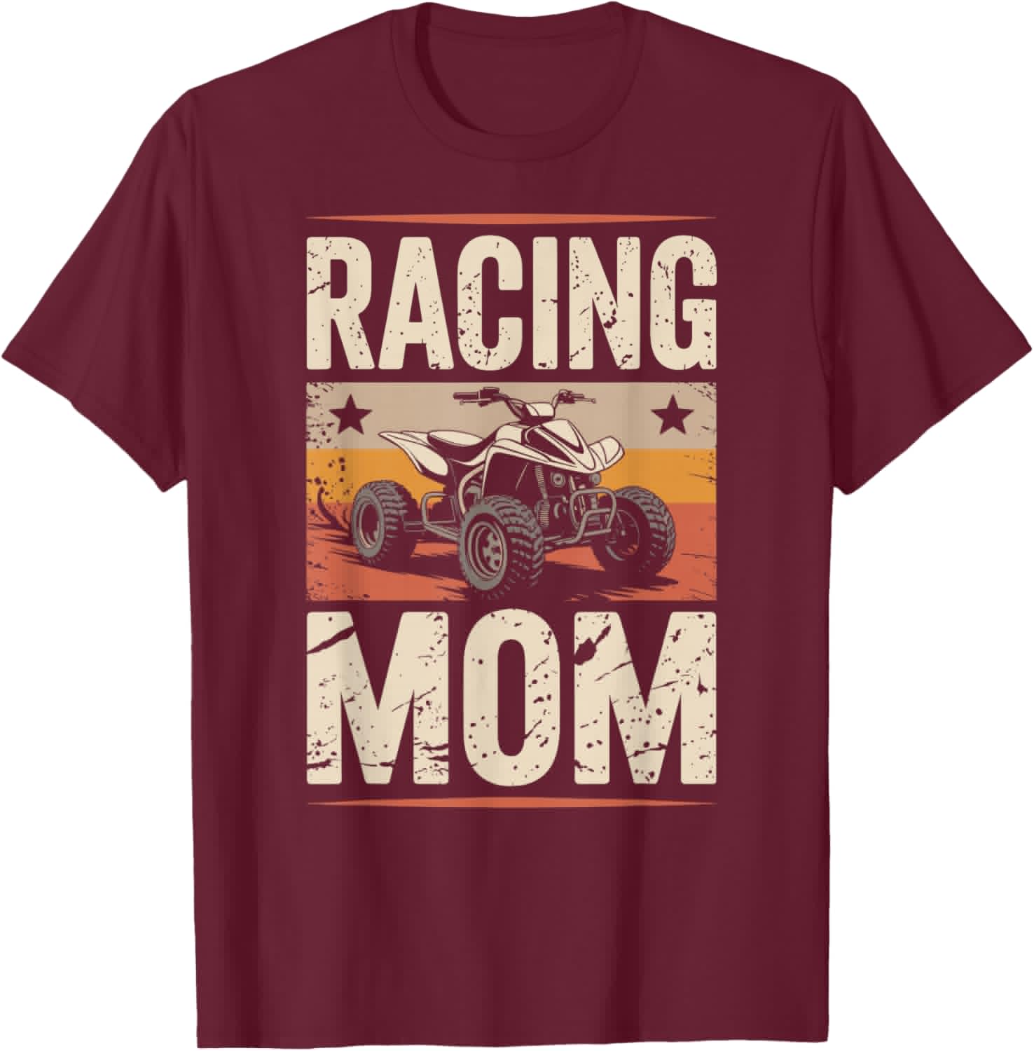 Mother's Day Quad Biking ATV Four Wheeler Racing Mom T-Shirt - T-Shirt | Maroon
