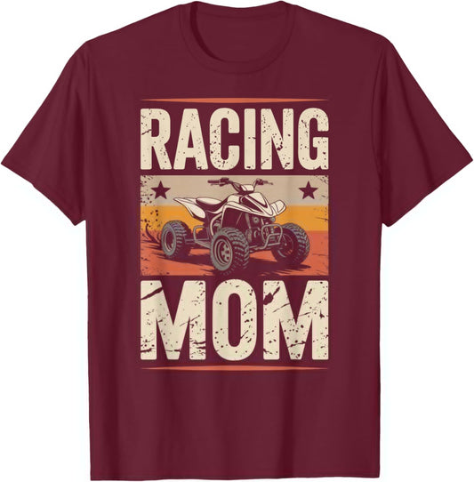 Mother's Day Quad Biking ATV Four Wheeler Racing Mom T-Shirt - T-Shirt | Maroon