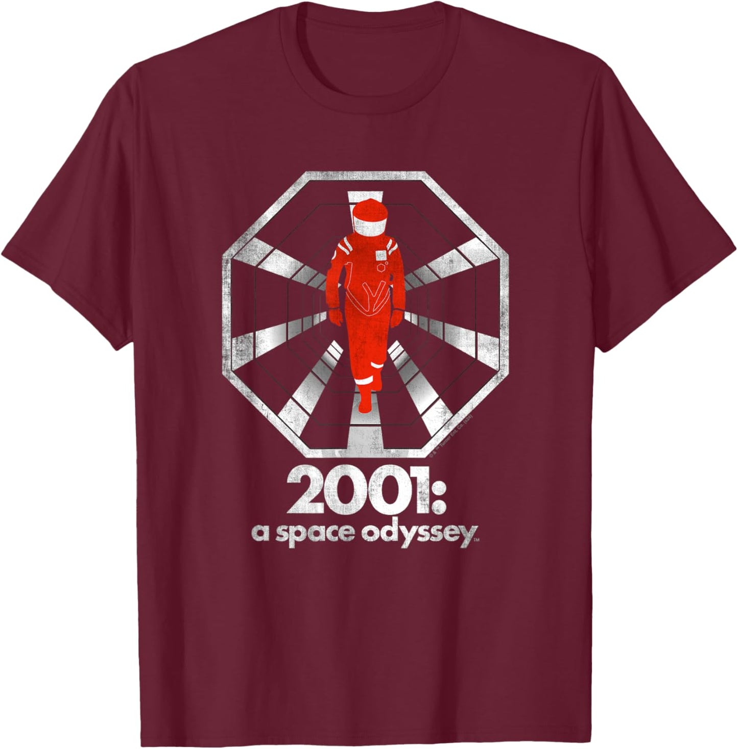 2001: A Space Odyssey Spaceman Logo T-Shirt - T-Shirt | Maroon