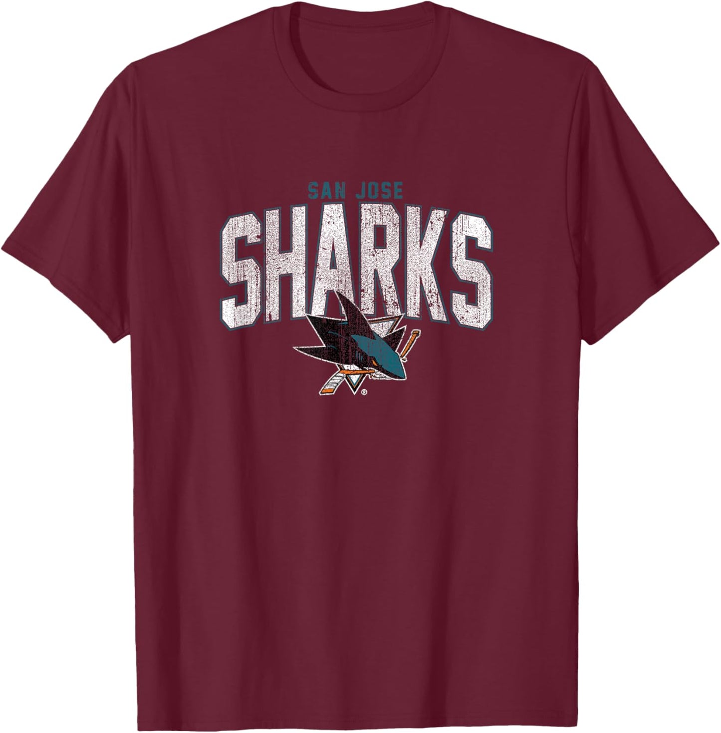 San Jose Sharks Logo Vintage NHL Hockey T-Shirt - T-Shirt | Maroon