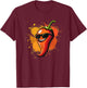 Chili Sunglasses Face for spicy and hot Food Lovers T-Shirt - T-Shirt | Maroon