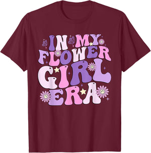 Flower Girl Shirt Groovy In My Flower Girl Era T-Shirt - T-Shirt | Maroon