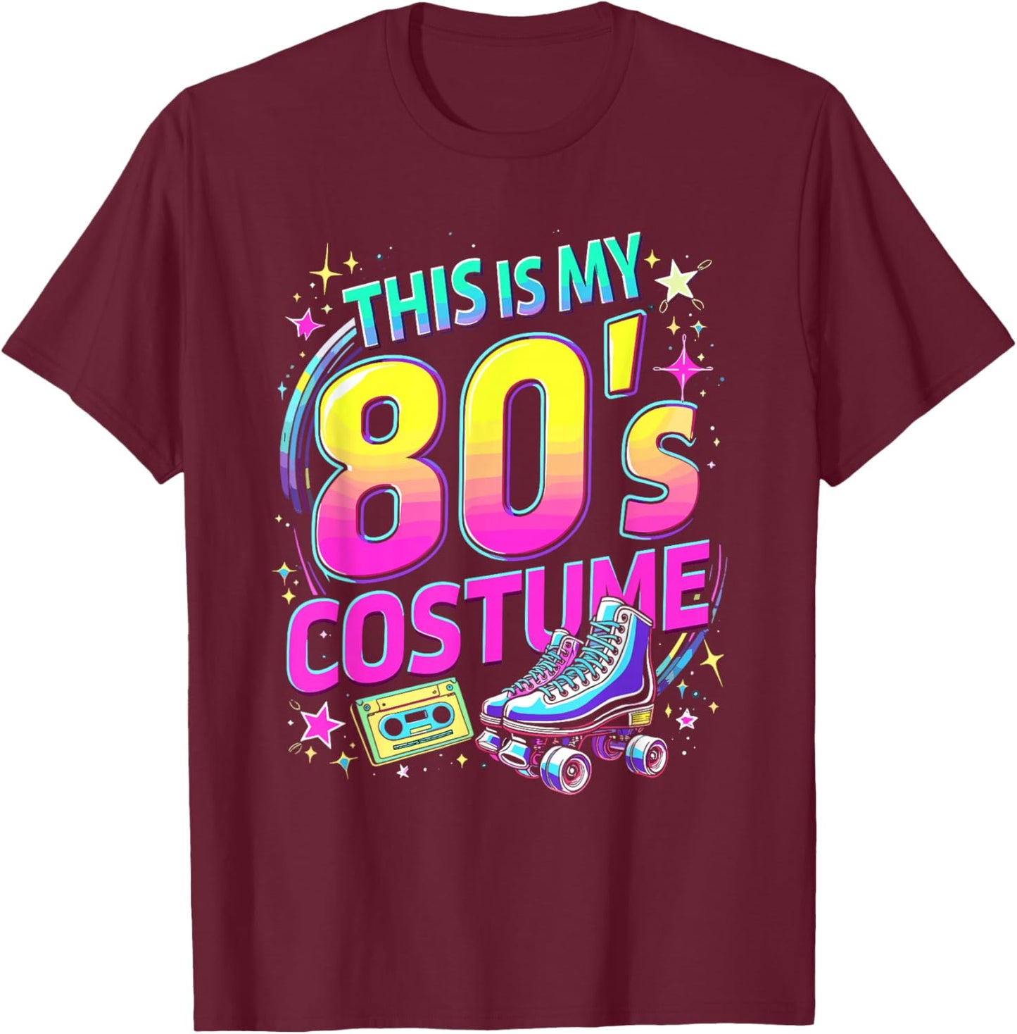 This Is My 80s Costume | Women & Men, 1980s Outfit | 80's T-Shirt - T-Shirt | Maroon