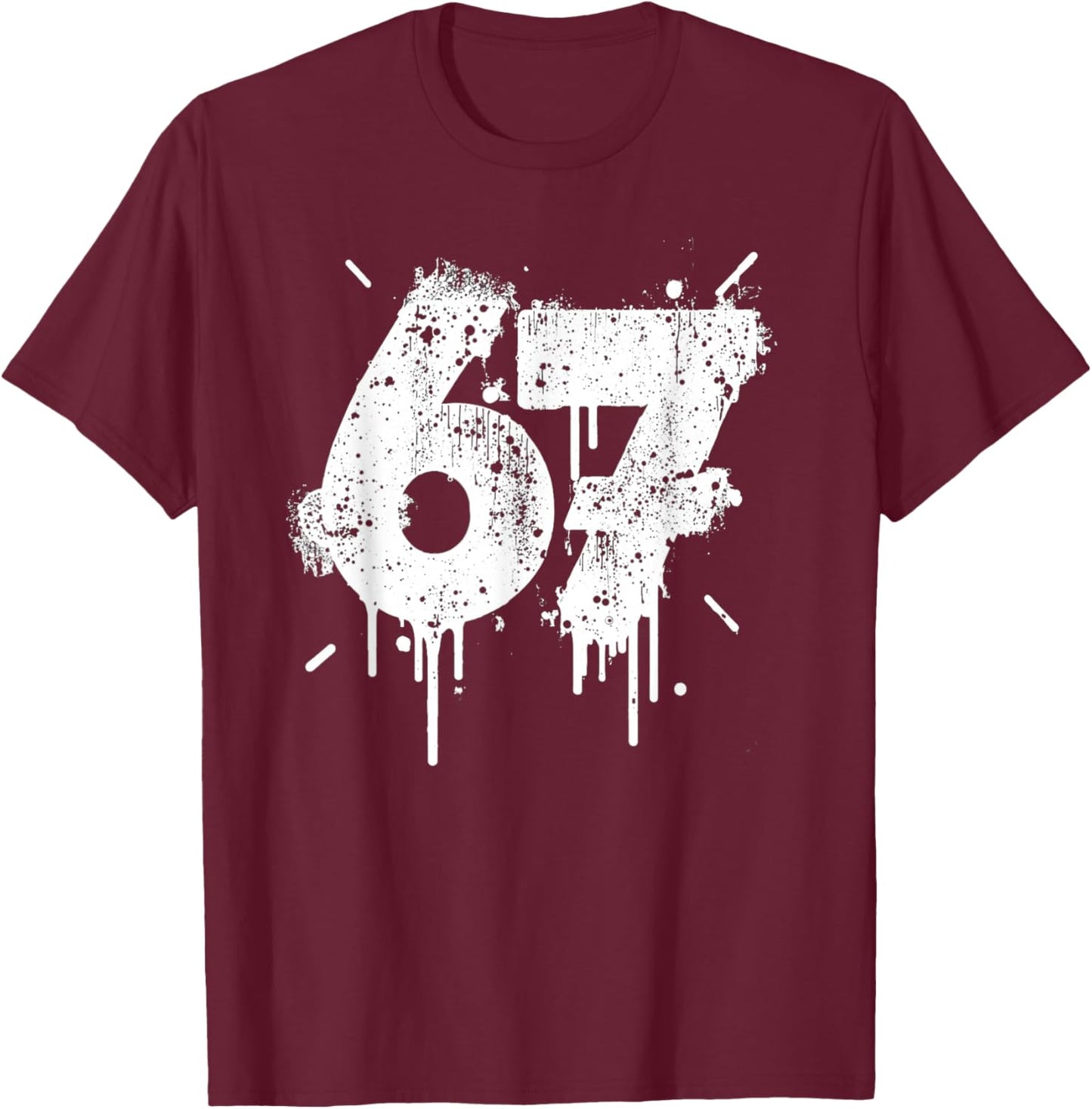 67 Shirt, 67 Meme Six Seven Funny Men's Shirts for Teens and Kids T-Shirt - T-Shirt | Maroon