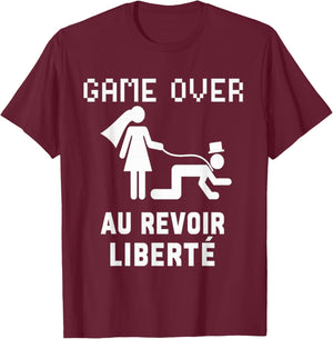 Funny EVG Goodbye Liberte Soiree Humour T-Shirt - T-Shirt | Maroon