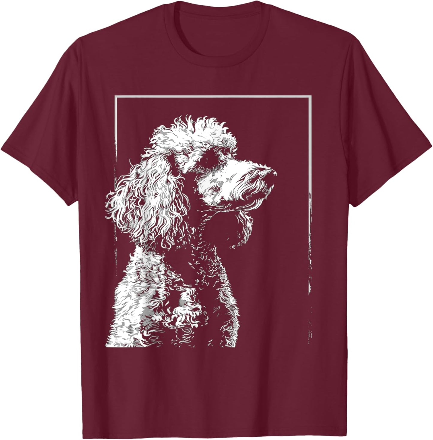 Poodle Motif Pet Art Dog Poodle Women Kids T-Shirt - T-Shirt | Maroon