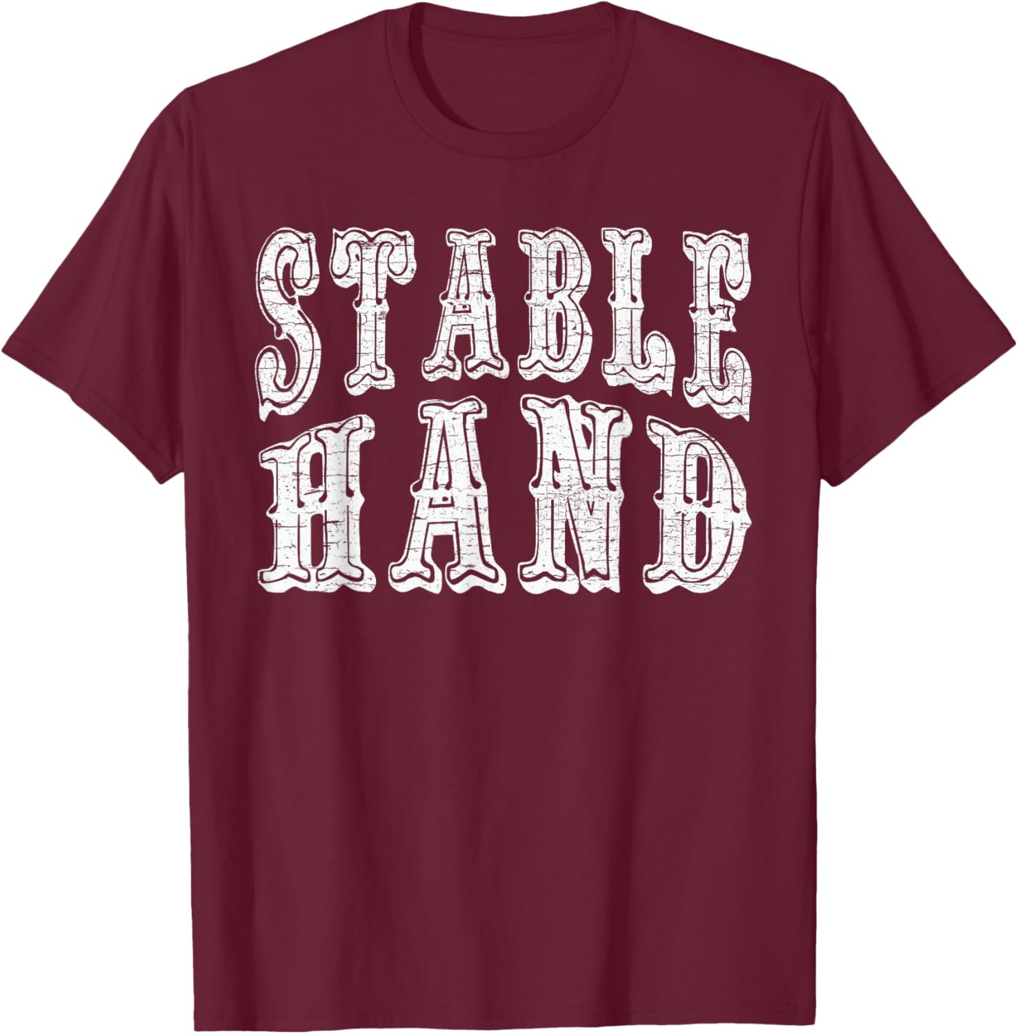 Stable Hand Vintage Western Style Country Farm Worker T-Shirt - T-Shirt | Maroon
