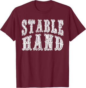 Stable Hand Vintage Western Style Country Farm Worker T-Shirt - T-Shirt | Maroon