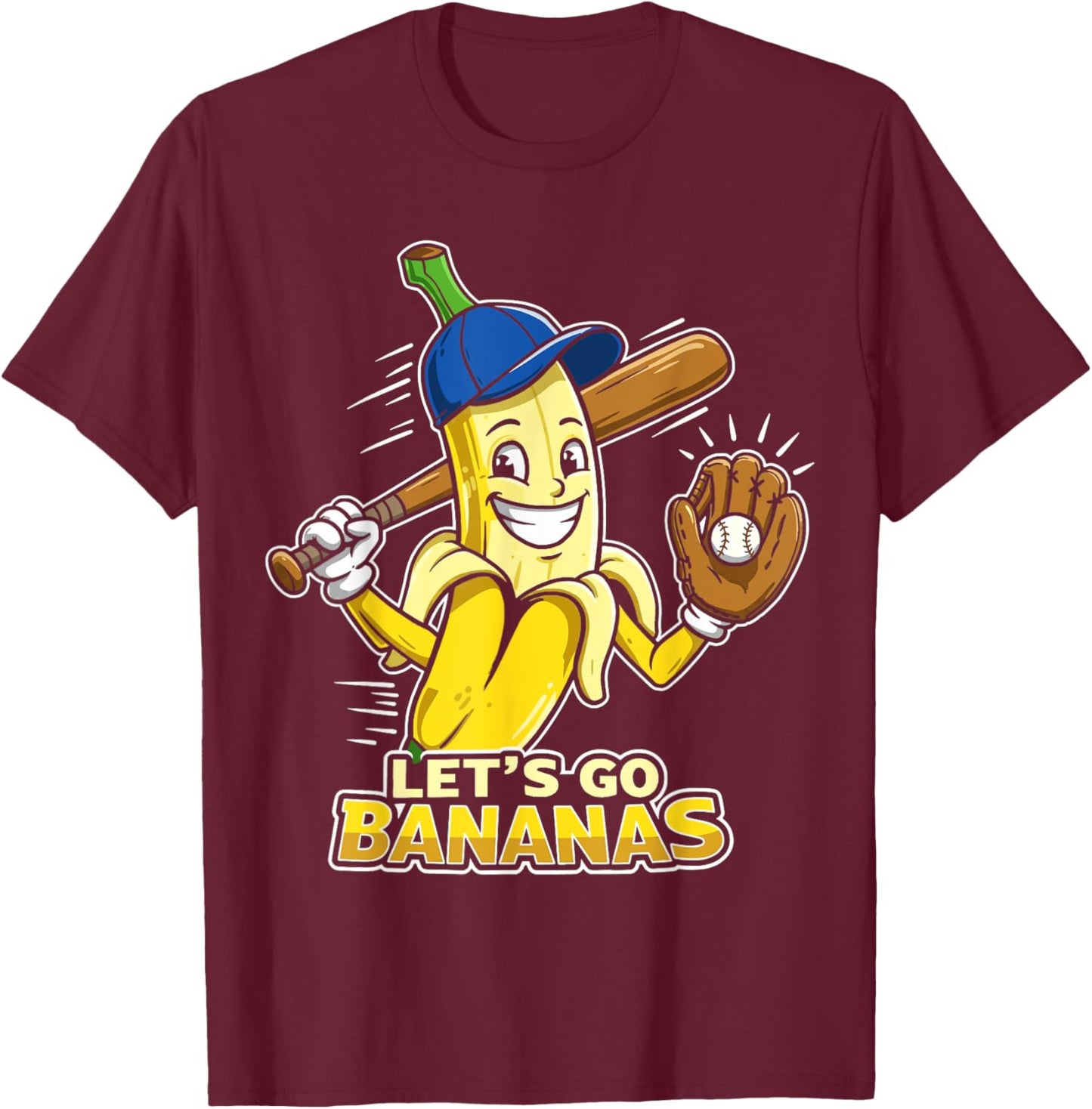Funny Banana Shirts Gift Fruit Lovers Boys Lets Go Bananas T-Shirt - T-Shirt | Maroon