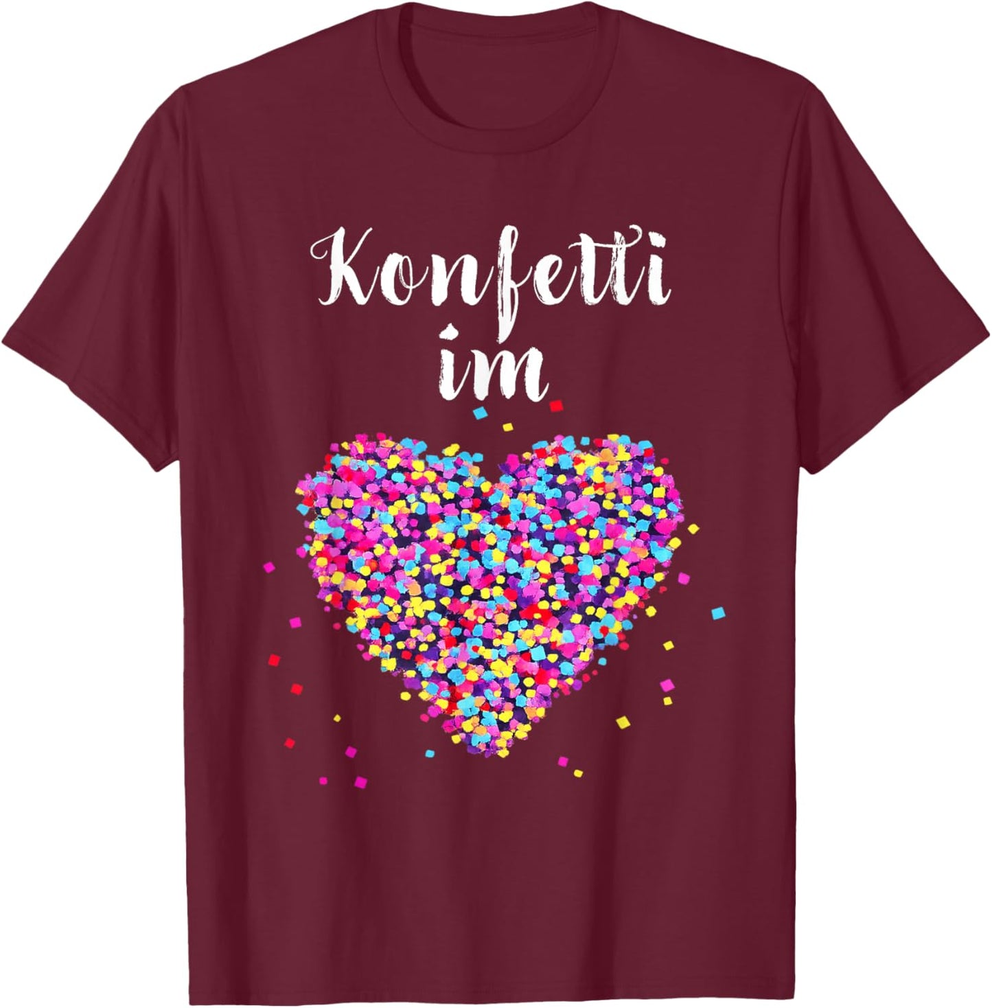 Confetti in Heart Fancy Dress Carnival Confetti Costume Outfit T-Shirt - T-Shirt | Maroon