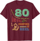 80th Birthday Fishing | Turning 80 | Fisherman Pun Gift T-Shirt - T-Shirt | Maroon