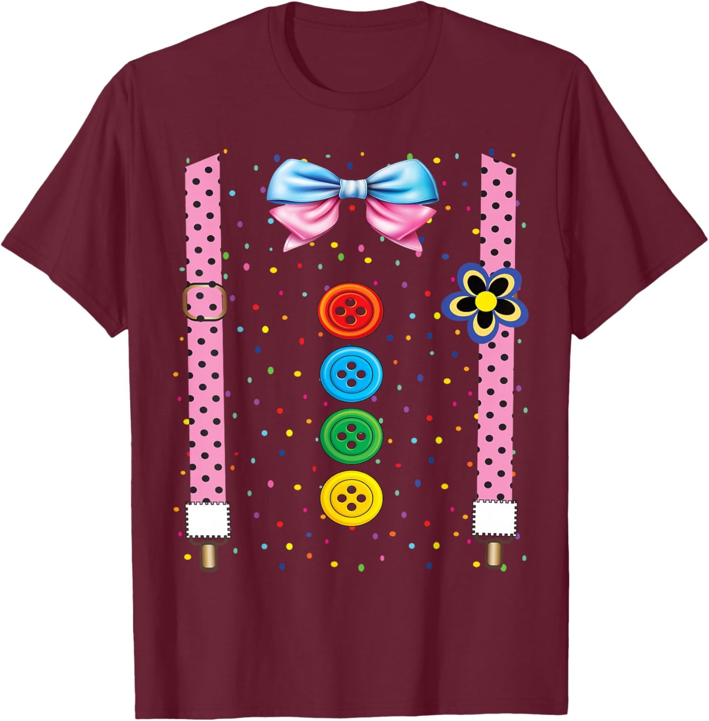 Clown Carnival Costume Clown Costume Clown Fancy Dress T-Shirt - T-Shirt | Maroon